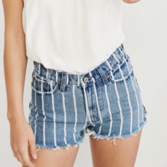 Abercrombie & Fitch Pants - A&F striped denim shorts